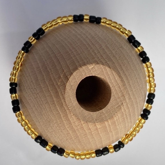 Stretch Beaded Anklet Gold & Black - Picture 3 of 11